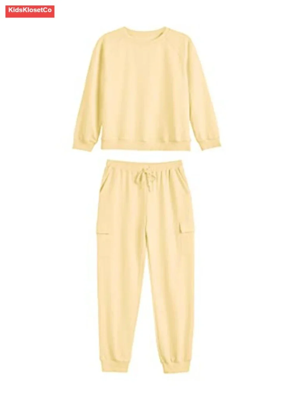 Kids Girls Sweatsuit Lounge Set Crewneck Long Sleeve Sweatshirt Drawstring